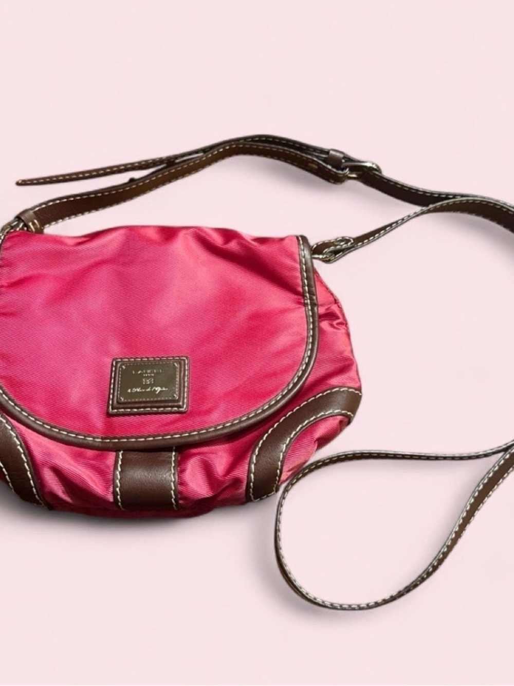Lancel Paris Pink and Brown Crossbody Bag